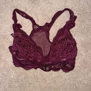 Elegant Lace Bralette in Burgundy